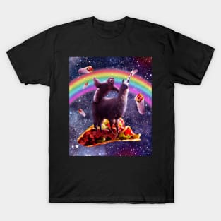 Space Sloth Riding Llama Unicorn - Taco & Burrito T-Shirt